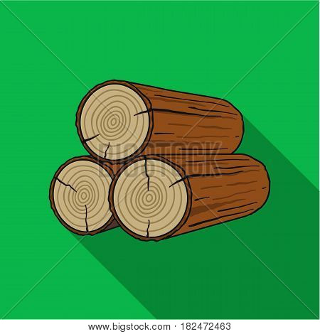 Stack of logs icon in flat style isolated on white background. Sawmill and timber symbol vector illustration.