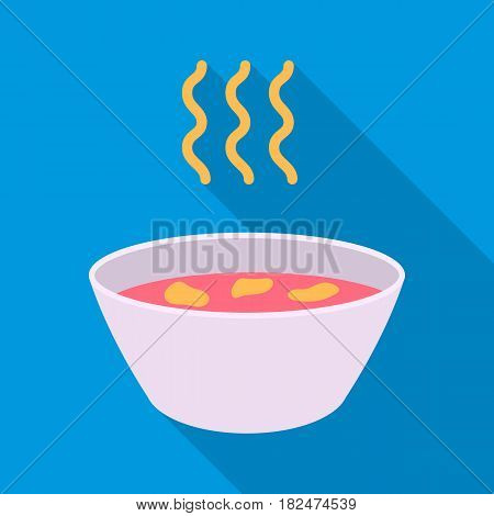 Hot soup icon flate. Single sick icon from the big ill, disease flate.