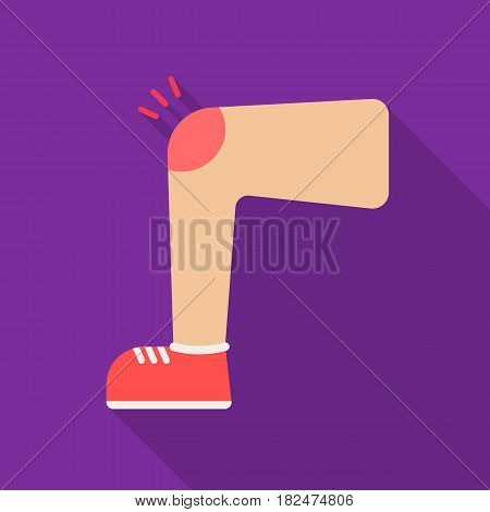 Knee injury icon flate. Single sick icon from the big ill, disease flate.