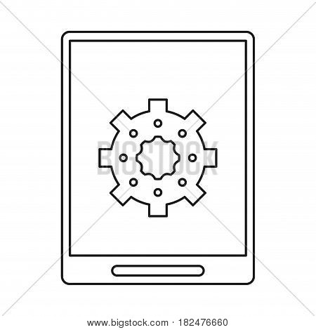 tablet device technology digital gear line vector illustration eps 10
