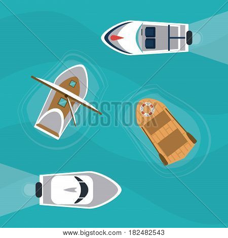 boat ship sea ocen transportation icon. Colorful and flat design. Blue background. Vector illustration