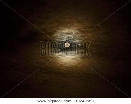 Night Sky And Full Moon