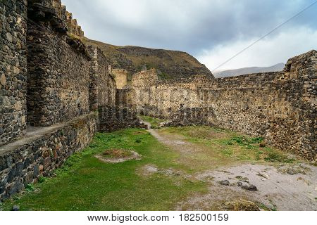 Wall In Khertvisi Fortress On Mountain. Georgia