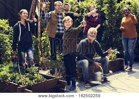 Group of Diversity People Together With Fresh Local Vegetable Farm