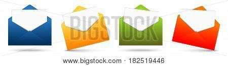 Colored Envelopes With White Paper