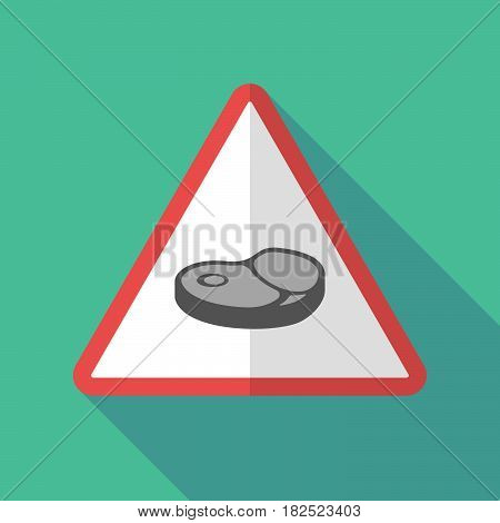 Long Shadow Warning Sign With  A Steak Icon