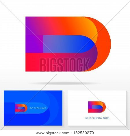Letter D logo design vector sign - Stock vector. Business card templates.