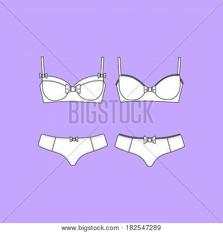 Set of lingerie, panties and bra, cotton underwear