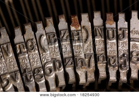 Starý text, psaní psací stroj dopis typebar. Pozadí
