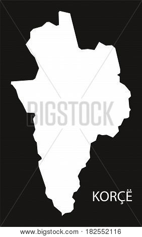Korce Albania Map Black Inverted Silhouette Illustration