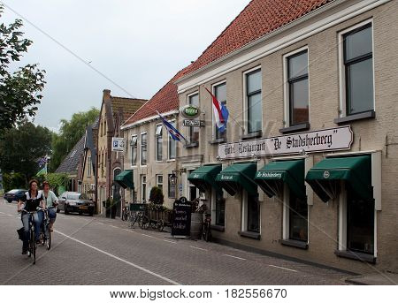 Friesland Franeker july 2016: traffic an street view