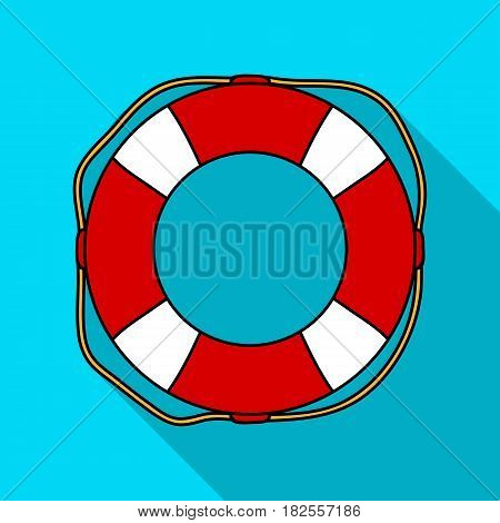 Lifebuoy icon in flate design isolated on white background. Surfing symbol stock vector illustration.