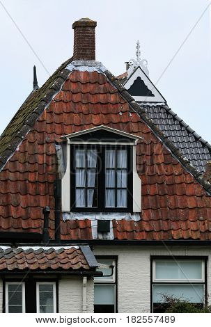 Friesland Franeker july 2016: Historical architecture house