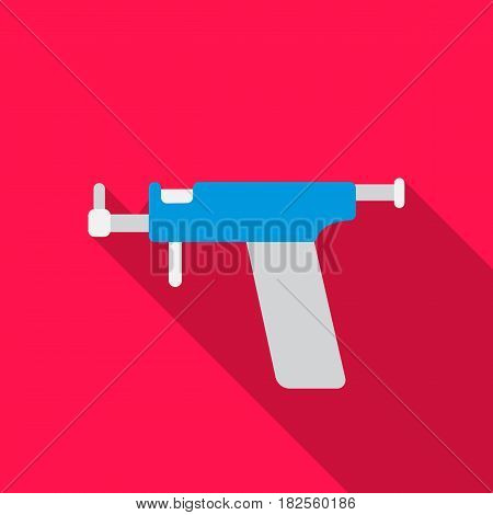 Ear piercing gun icon flate. Single tattoo icon from the big studio flate.