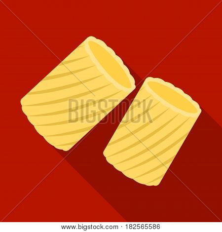 Ditalini pasta icon in flate style isolated on white background. Types of pasta symbol vector illustration.