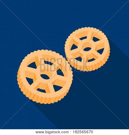 Rotelle pasta icon in flate style isolated on white background. Types of pasta symbol vector illustration.