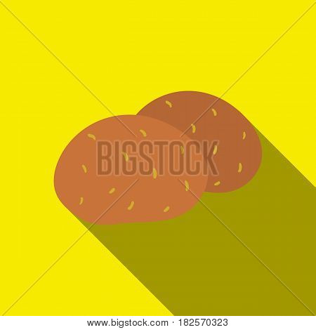 Potato icon flate. Singe vegetables icon from the eco food flate.