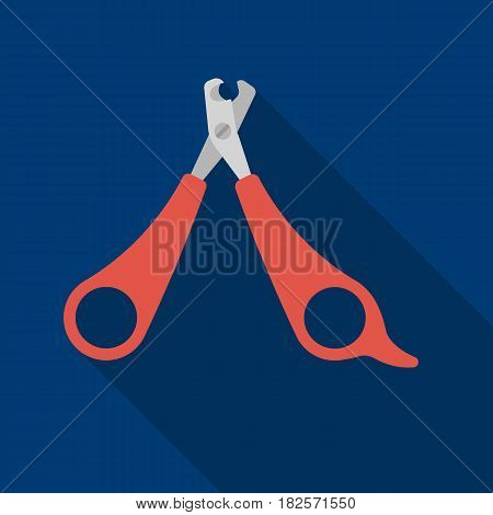Pet nail clippers icon in flate design isolated on white background. Veterinary clinic symbol stock vector illustration.