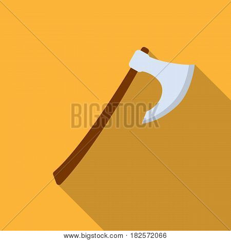 Viking battle-axe icon in flate design isolated on white background. Vikings symbol stock vector illustration.