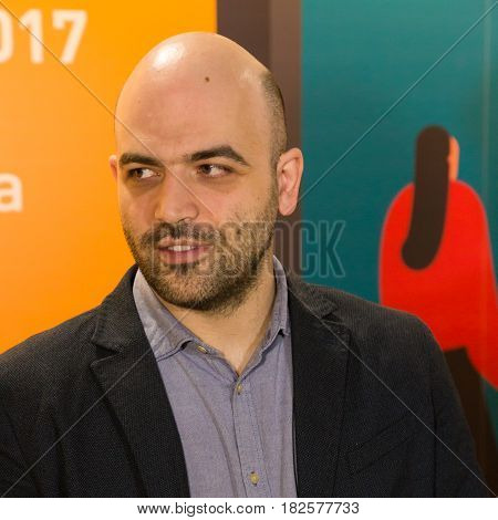 Writer Roberto Saviano At Tempo Di Libri In Milan, Italy