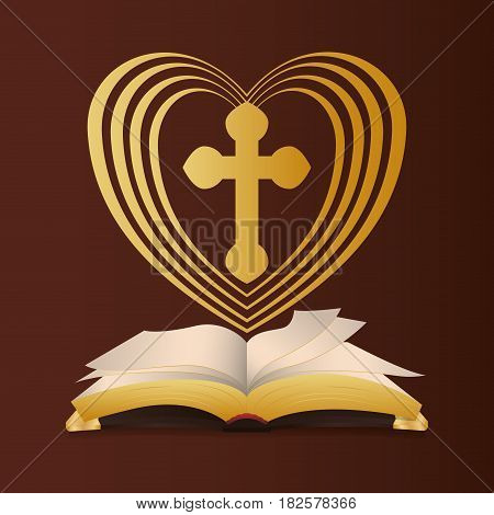 bible heart cross religion wedding vector illustration eps 10