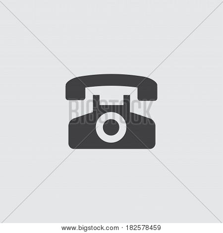 Telephone icon in a flat design in black color. Vector illustration eps10