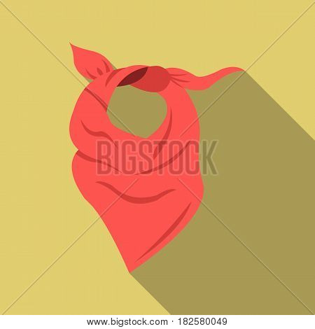 Cowboy scarf icon flate. Singe western icon from the wild west flate.