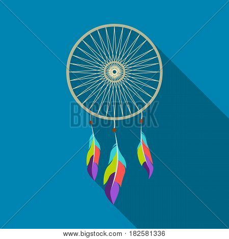 Dreamcatcher icon flate. Singe western icon from the wild west flate.