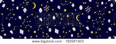 Retro textile collection. Golden on dark background.