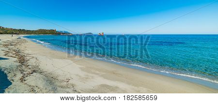 a sandy shore in Cea beach Sardinia
