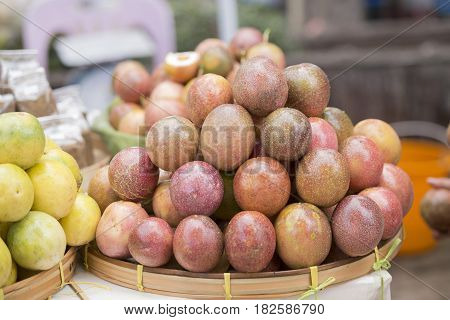 Thailand Chiang Rai Market Fruit Passionfruit