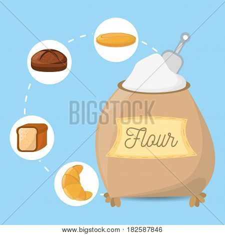 flour ingient bakery bread vector illustration eps 10