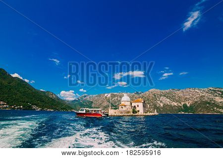 The island of Gospa od Skrpela in the Boko-Kotorsky Gulf near the town of Perast in Montenegro.