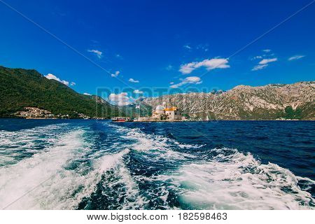 The island of Gospa od Skrpela in the Boko-Kotorsky Gulf near the town of Perast in Montenegro.