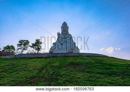 Wat Huai Pla Kung (Temple) in Chiang Rai,Thailand.APR 20,2017 Wat Huai Pla Kung temple the pagoda in Chinese style in Chiangrai province of Thailand.well known worldwide. Opened on 19 November 2005