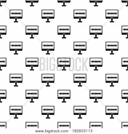 Sound waves pattern seamless in simple style vector illustration