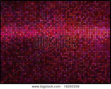 Multicolor abstrakt leuchtet roten Disco Hintergrund. Quadratische Pixel Mosaik Vektor