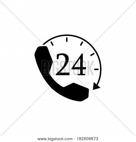 Full time call services solid icon, business, help and support sign, a filled pattern on a white background, eps 10.