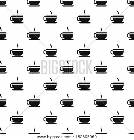 Tea cup and saucer pattern seamless in simple style vector illustration