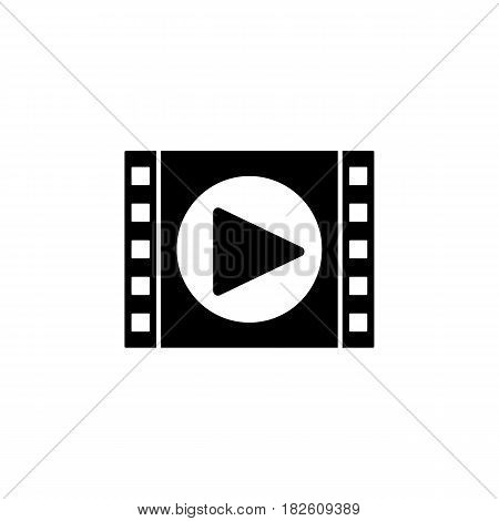 Video marketing solid icon, seo and development, movie player sign, a filled pattern on a white background, eps 10.