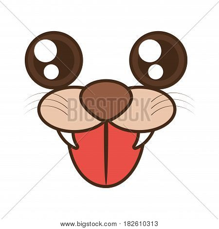 kawaii tiger cute face animal vector illustration eps 10