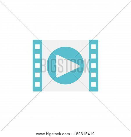 Video marketing flat icon, seo and development, movie player sign, a colorful solid pattern on a white background, eps 10.