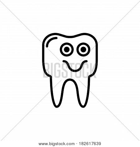 Outline smile tooth icon vector illustration on white background. eps 10