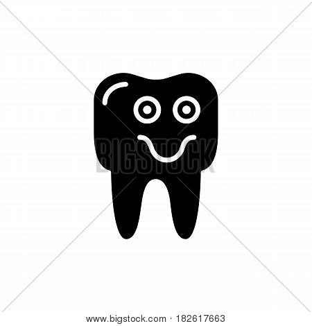 Outline smile tooth icon vector illustration on white background. eps 10