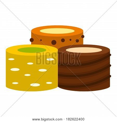 Turkish delights icon flat isolated on white background vector illustration