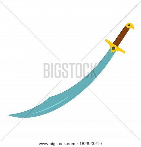 Arabian scimitar sword icon flat isolated on white background vector illustration
