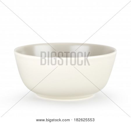 White ceramic bowl isolated on white background