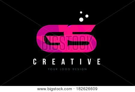 Gs G S Letter Logo With Purple Low Poly Pink Triangles Concept