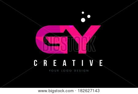 Gy G Y Letter Logo With Purple Low Poly Pink Triangles Concept