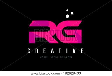 Rg R G Letter Logo With Purple Low Poly Pink Triangles Concept